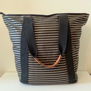 Striped Black and Gold Tote Bag